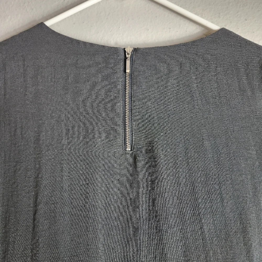 H&M Womens Gray Semi-Sheer Long Sleeve Shift Dress-Size 4 (NWT)